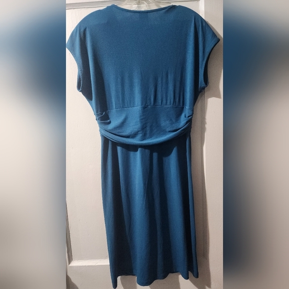 Esprit Teal Midi Dress with Knot Detail - Picture 3 of 4